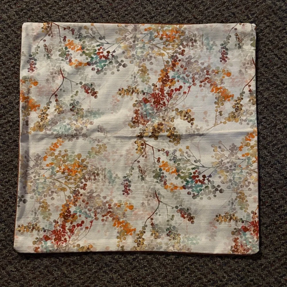 Floral Patterned Square Pillow Cover Fits 16” pillow